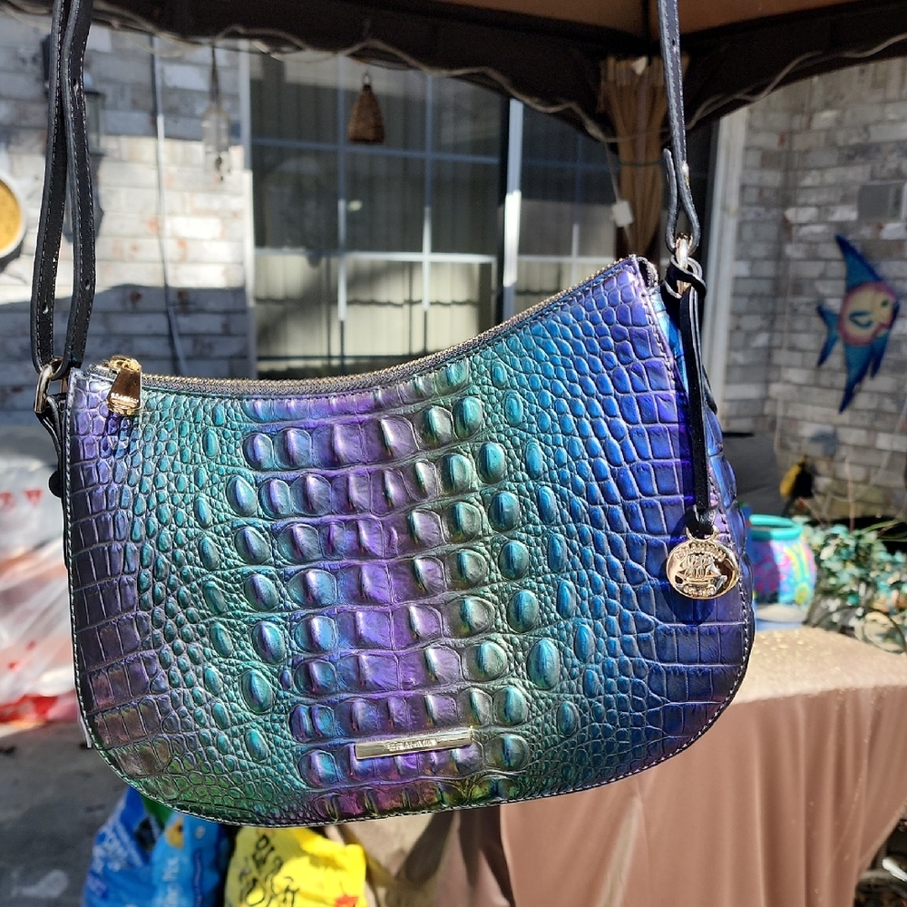 Colorful Crocodile Embossed Shoulder Bag